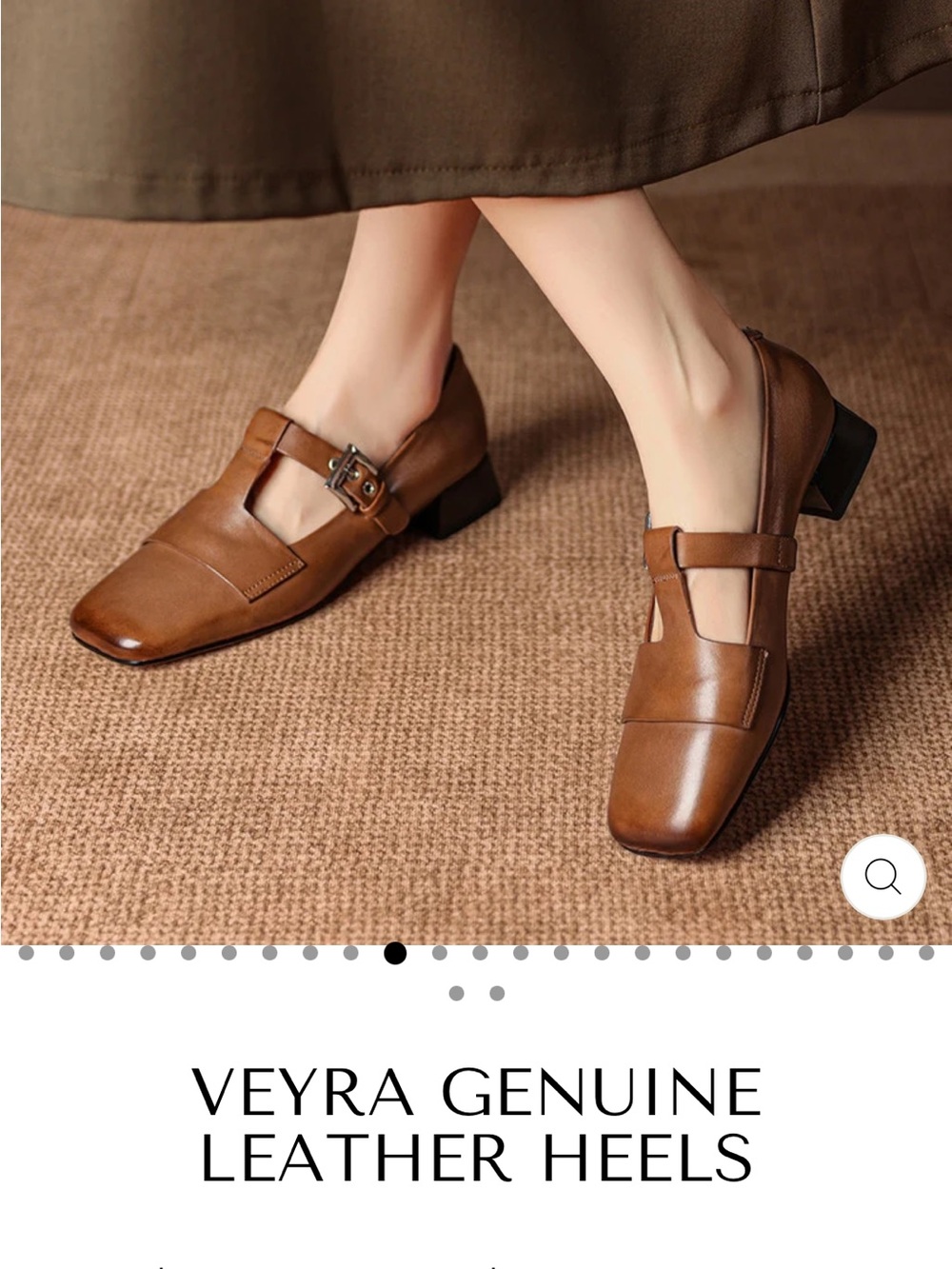 Brown Leather T-Strap leather shoe